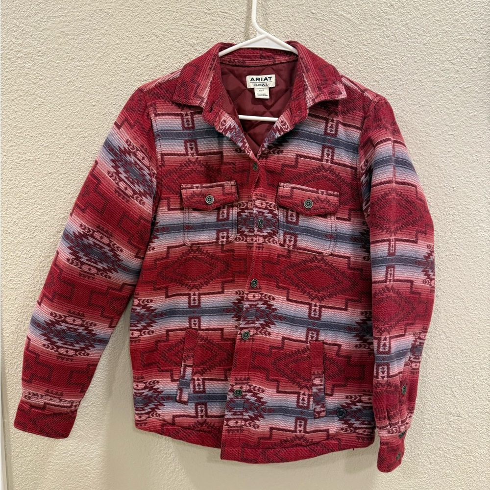 Ariat Burgundy and Gray Patterned Jacket